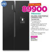 Hisense 670Ltr Geladeira com Portas Laterais H670SMI-WD