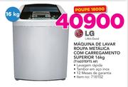 LG Máquina De Lavar Roupa Metálica Com Carregamento Superior 16Kg T1603TEFTS AF