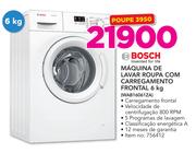 Bosch Maquina De Lavar Roupa Com Carregamento Frontal 6Kg WAB16061ZA
