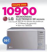 LG 30Ltr Microondas Electrónico MS3040S