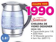 Sunbeam 1.8Ltz Chaleira de Vidro Designer SDGK-180