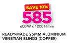 Decorland Ready Made 25MM Aluminium Venetian Blinds Copper-600 W x 1000 H mm