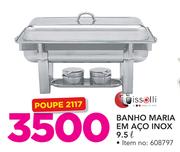 Tissolli Banho maria em Aco inox 9.5Ltr
