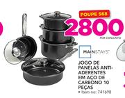 Mainstays 10 pecas jogo de panelas antiaderentes em aço de carbono -por conjunto