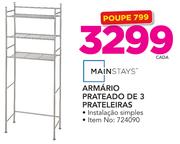 Mainstays Armario Prateado de 3 Prateleiras - cada