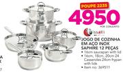 Tissolli jogo de Cozinha em aço inox saphire 12 Pecas-por conjunto