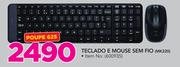 Logitech Teclado e Mouse Sem Fio MK220
