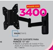 Mainstays bracos suporte para parede 15"-56"
