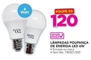 Simple Choice Lampadas poupanca de energia LED 6W-Each