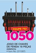 jogo de chaves de fenda 18 pecas SMM9476