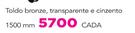Duolite Toldo bronze, transparente e cinzento 1500mm-cada
