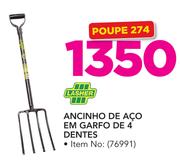Lasher Ancinho de aco Em garfo de 4 dentes