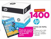 HP Caixa de Papel A4 + Pasta de arquivo para 10 paginas A4 Butterfly gratis