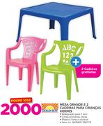 Gold Sun Mesa Grande e 2 cadeiras para criancas Kiddies