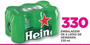 Embalagem de 6 latas de Heineken-330ml