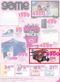 Game Botswana : Nobody Beats our Prices (26 July - 9 August 2017), page 1