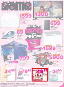 Game Botswana : Nobody Beats our Prices (26 July - 9 August 2017), page 1