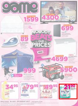 Game Botswana : Nobody Beats our Prices (26 July - 9 August 2017), page 1