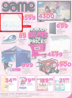 Game Botswana : Nobody Beats our Prices (26 July - 9 August 2017), page 1