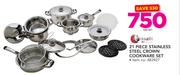 Tissolli 21 Piece Stainless Steel Crown Cookware Set-Per Set