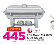 Tissolli 9.5Ltr Stainless Steel Chafing Dish-Each