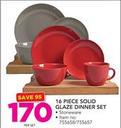 16 Piece Solid Glaze Dinner Set-Per Set