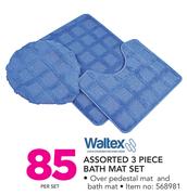 Waltex Assorted 3 Piece Bath Mat Set-Per Set
