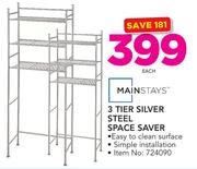 Mainstays 3 Tier Silver Steel Space saver-Each