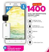 Hisense Infinity U989 Dual Sim Smartphone With Free Bluetooth Speaker & Phone Cover