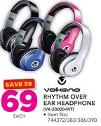 Volkano Rhythm Over Ear Headphone VK-20000 WT-Each