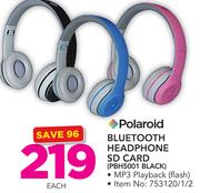 Polaroid Blutooth Headphone SD Card PBH5001 BLACK-Each
