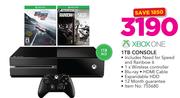 XBOX One 1TB Console Including Need For Speed And Rainbow 6