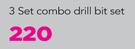 Fork Craft 3 Set Combo Drill Bit Set
