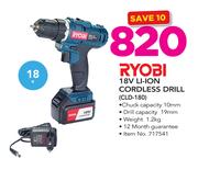 Ryobi 18V Li-Ion Cordless Drill CLD-180