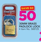 Fort Knox 30mm Brass Padlock Lock
