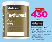Homestead 20Ltr Textured Walls Matt Shale