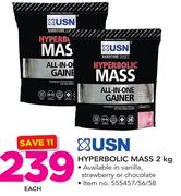 USN Hyperbolic Mass In Vanilla, Strawberry Or Chocolate-2kg Each