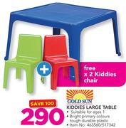 Gold Sun Kiddies Large Table With Free 2 Kiddies Chairs