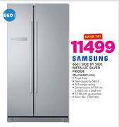 Samsung 660Ltr Side By Side Metallic Silver Fridge RSA1NHMG1 XFA