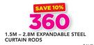 Decorland 1.5m-2.8m Expandable Steel Curtain Rods