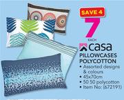 Casa Pillowcases Polycotton-Each