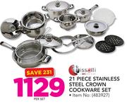 Tissolli 21 Piece Stainless Steel Crown Cookware Set-Per Set