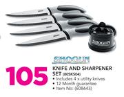 Shogun Knife And Sharpener Set 80SKS04