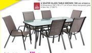 Out & About 6 Seater Glass Table Brown 180cm KTS0091U