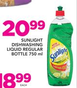 Sunlight Dishwashing Liquid Regular Bottle-750ml