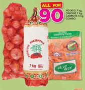 Potato 7Kg+Onions 7Kg+Carrots 5Kg Combo