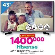 Hisense 43" FHD DVB-T2 TV LTDN43K3110WT