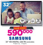 Samsung 32" HD Digital LED TV UA32J4003