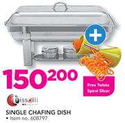 Tissolli Single Chafing Dish With Free Twista Spiral Slicer