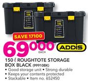 Addis 150Ltr Roughtote Storage Box Black 99910BK-Each